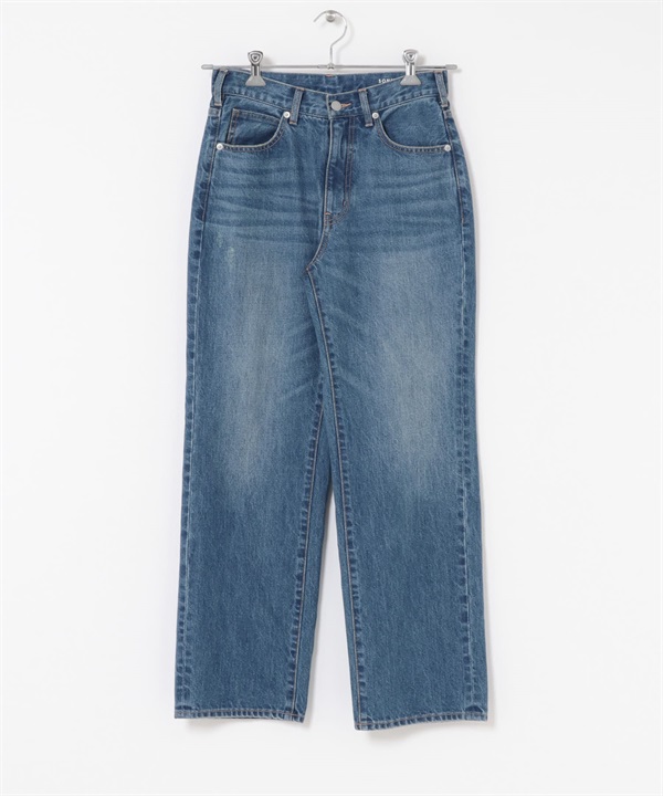仿舊感直筒牛仔褲(靛青色-36-INDIGO BLUE)