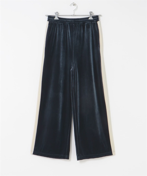 GEM SPORTSWEAR 絲絨運動風長褲(藏青色-FREE-NAVY)