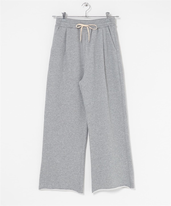 棉質毛圈休閒寬褲(灰色-36-GRAY)