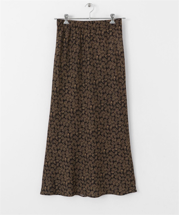 瑪格麗特印花窄裙(黑色x橘色-36-其他橘色)