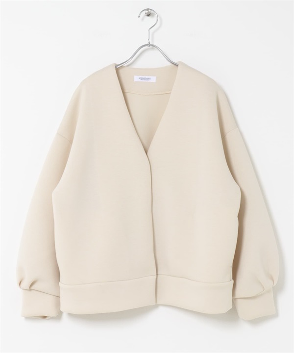 空氣層V領外套(象牙白-FREE-IVORY)