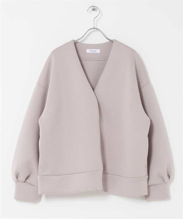 空氣層V領外套(灰膚色-FREE-其他灰色)