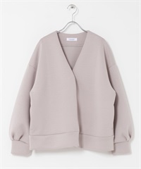 空氣層V領外套(灰膚色-FREE-其他灰色)