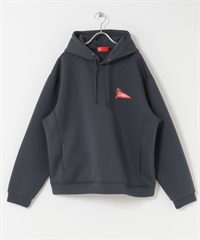 空氣層連帽印花大學T(炭灰色-M-CHARCOAL GRAY)