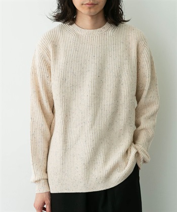 可水洗混羊毛圓領針織衫