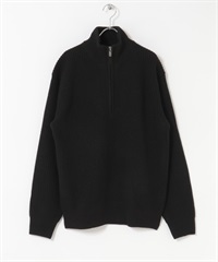 多尺寸半拉鍊針織衫(黑色-M-BLACK)