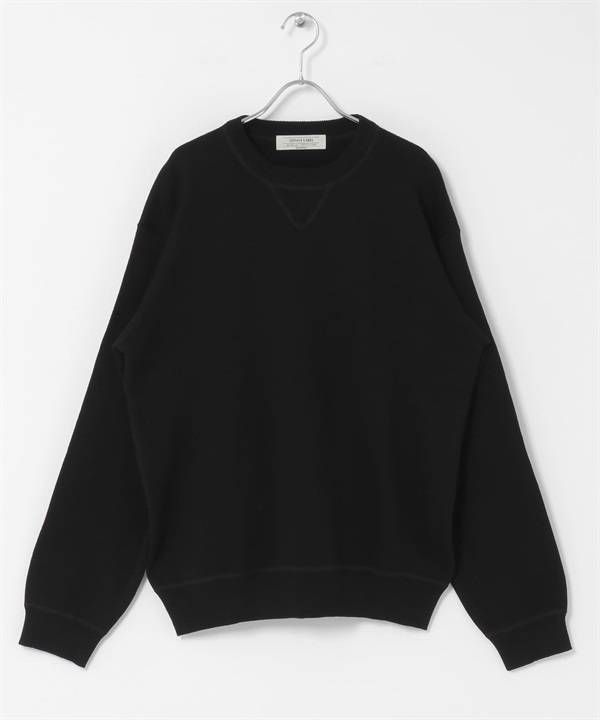 領口細節針織衫(黑色-M-BLACK)