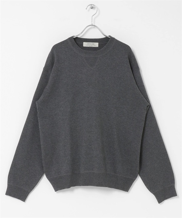 領口細節針織衫(炭灰色-M-CHARCOAL GRAY)