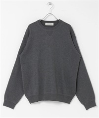 領口細節針織衫(炭灰色-M-CHARCOAL GRAY)