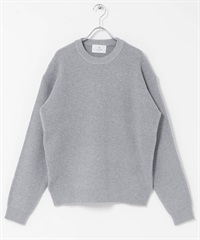 可水洗華夫格針織衫(灰色-M-GRAY)