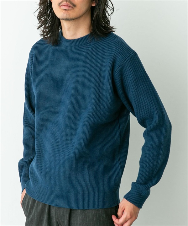 可水洗華夫格針織衫