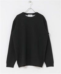 抗起球可機洗圓領針織衫(黑色-M-BLACK)