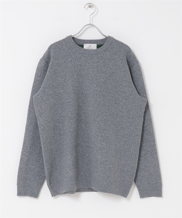 抗起球可機洗圓領針織衫(灰色-M-GRAY)