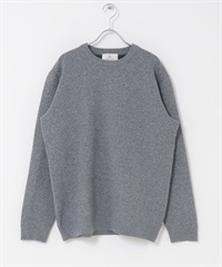 抗起球可機洗圓領針織衫(灰色-M-GRAY)