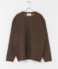 抗起球可機洗圓領針織衫(棕色-M-BROWN)