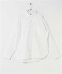 起毛牛津扣領襯衫(米色-M-OFF WHITE)