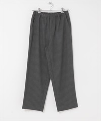 細直條紋輕便長褲(灰色-M-GRAY)