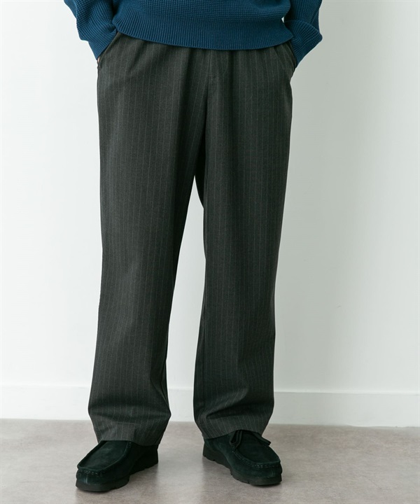 細直條紋輕便長褲