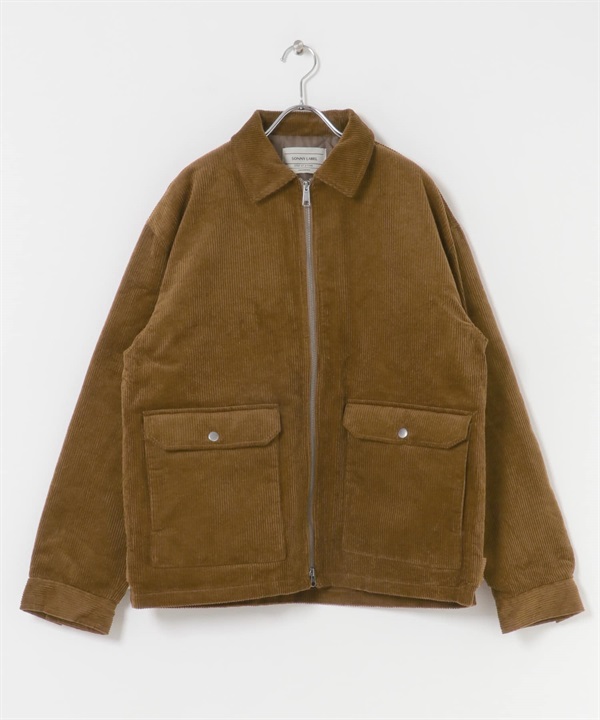 拉鍊短版填充夾克(棕色-M-BROWN)