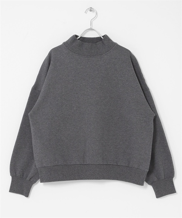 UR TECH 裏起毛微高領上衣(炭灰色-FREE-CHARCOAL GRAY)