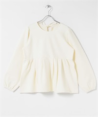 荷葉下襬空氣層套衫(米色-FREE-OFF WHITE)