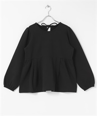 荷葉下襬空氣層套衫(黑色-FREE-BLACK)