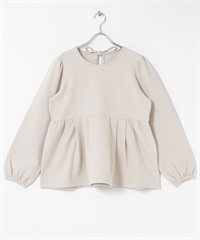 荷葉下襬空氣層套衫(淺灰色-FREE-LIGHT GRAY)