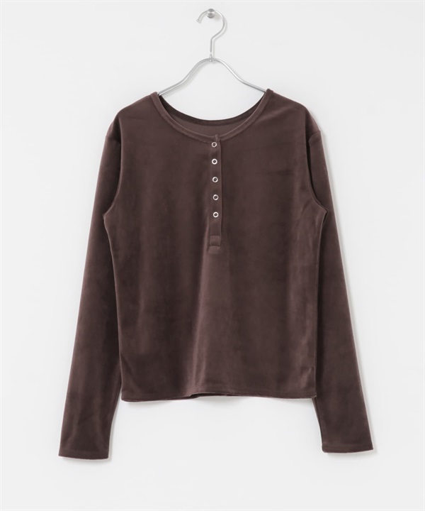 UR TECH 絲絨亨利領套衫(棕色-FREE-BROWN)