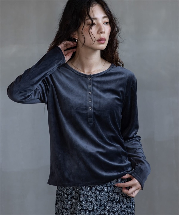 UR TECH 絲絨亨利領套衫