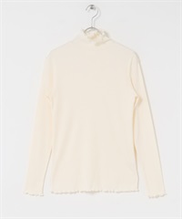 UR TECH 蓄熱高領捲邊套衫(米色-FREE-OFF WHITE)