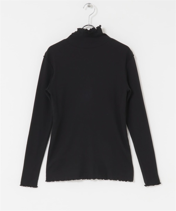 UR TECH 蓄熱高領捲邊套衫(黑色-FREE-BLACK)
