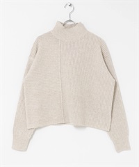 可機洗畦編拼接針織衫(淺膚色-FREE-L.BEIGE)