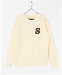 Harris Tweed 字母設計針織衫(米色-FREE-OFF WHITE)