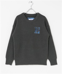 Harris Tweed 字母設計針織衫(炭灰色-FREE-CHARCOAL GRAY)