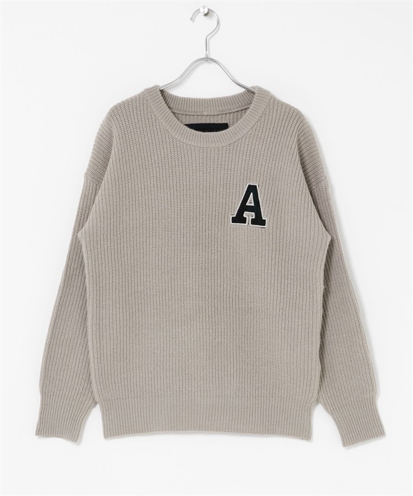 Harris Tweed 字母設計針織衫(灰膚色-FREE-其他灰色)