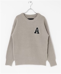 Harris Tweed 字母設計針織衫(灰膚色-FREE-其他灰色)