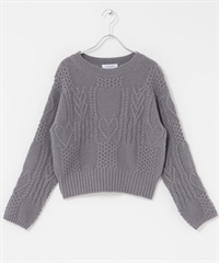 拼接心型麻花針織衫(炭灰色-FREE-CHARCOAL GRAY)