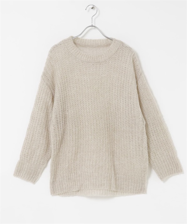 絨毛感粗針織衫(淺灰色-FREE-LIGHT GRAY)