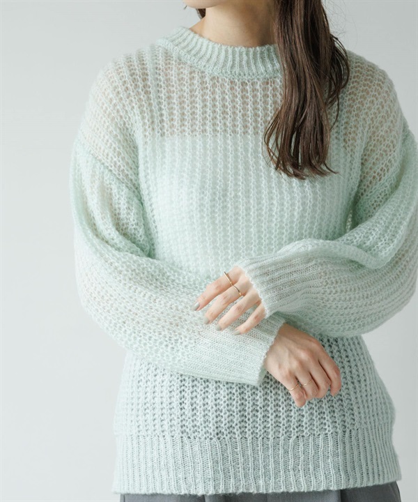 絨毛感粗針織衫