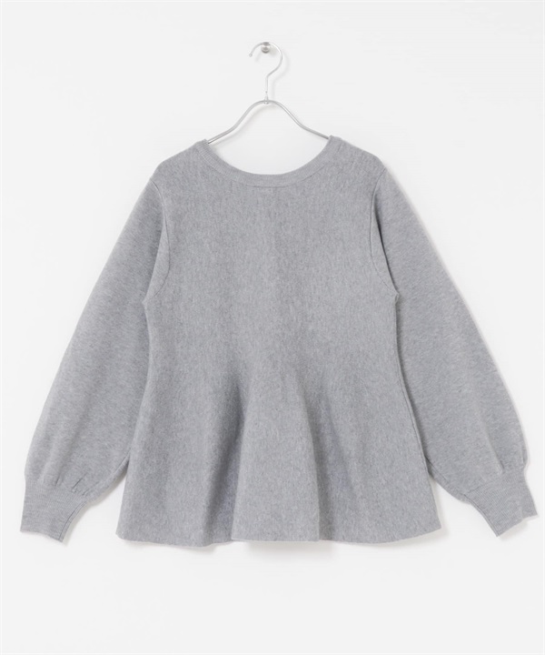 2WAY荷葉下襬針織衫(灰色-FREE-GRAY)