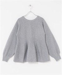 2WAY荷葉下襬針織衫(灰色-FREE-GRAY)