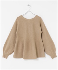 2WAY荷葉下襬針織衫(膚色-FREE-BEIGE)