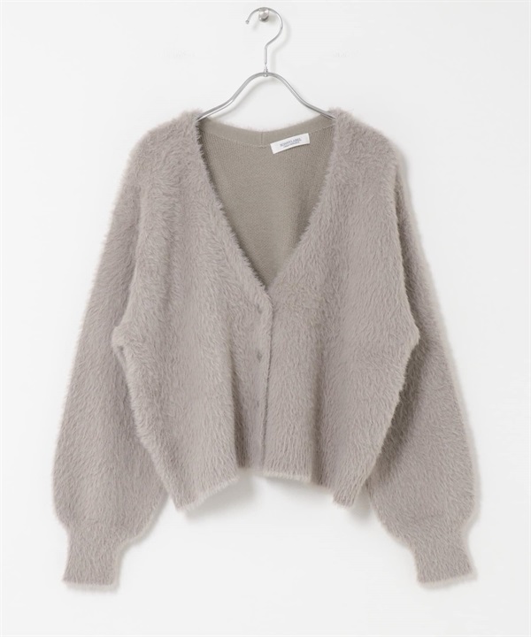 羽毛紗雙面織物開襟衫(膚色-FREE-BEIGE)