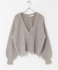 羽毛紗雙面織物開襟衫(膚色-FREE-BEIGE)