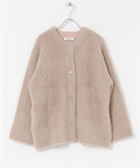 雙面織物配色開襟衫(膚色-FREE-BEIGE)