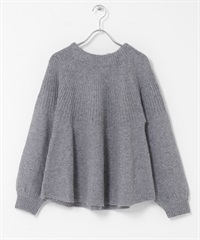 背面蝴蝶結針織衫(灰色-FREE-GRAY)