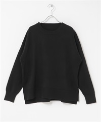 側邊開衩細針織衫(黑色-FREE-BLACK)