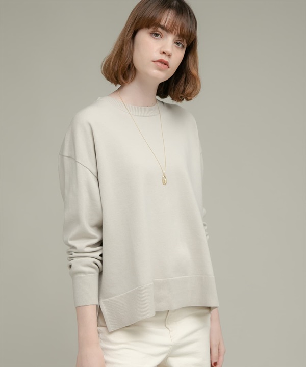 側邊開衩細針織衫