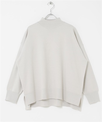 UR TECH 側邊開衩設計細針織衫(灰色-FREE-GRAY)