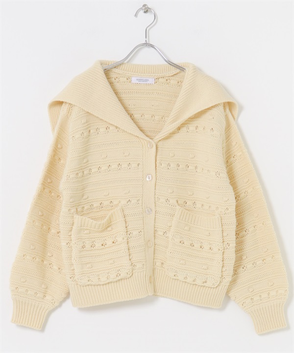 橫紋花紋針織衫(米色-FREE-OFF WHITE)